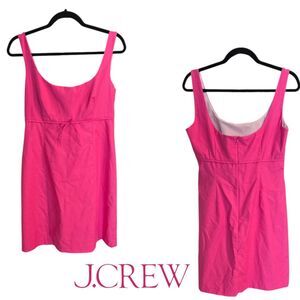 J. Crew Classic Pink Lined Sleeveless Sheath Dress W/ Faux Tie Size 10 Women's